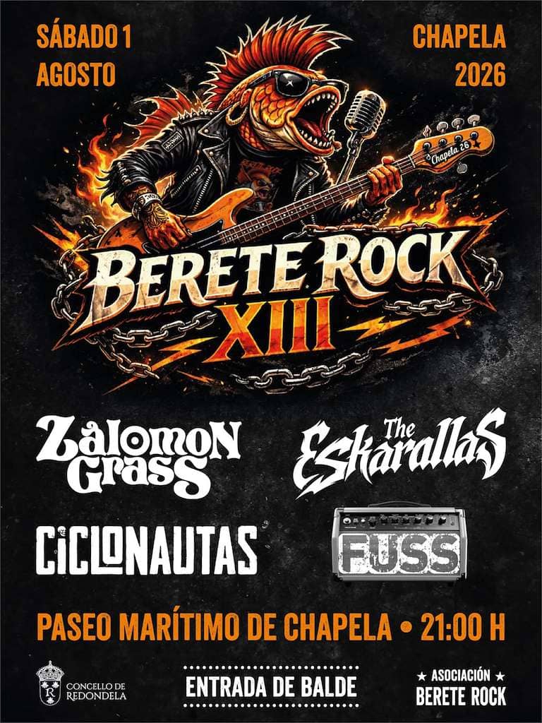El Berete Rock volvió a sonar en el Paseo de Chapela