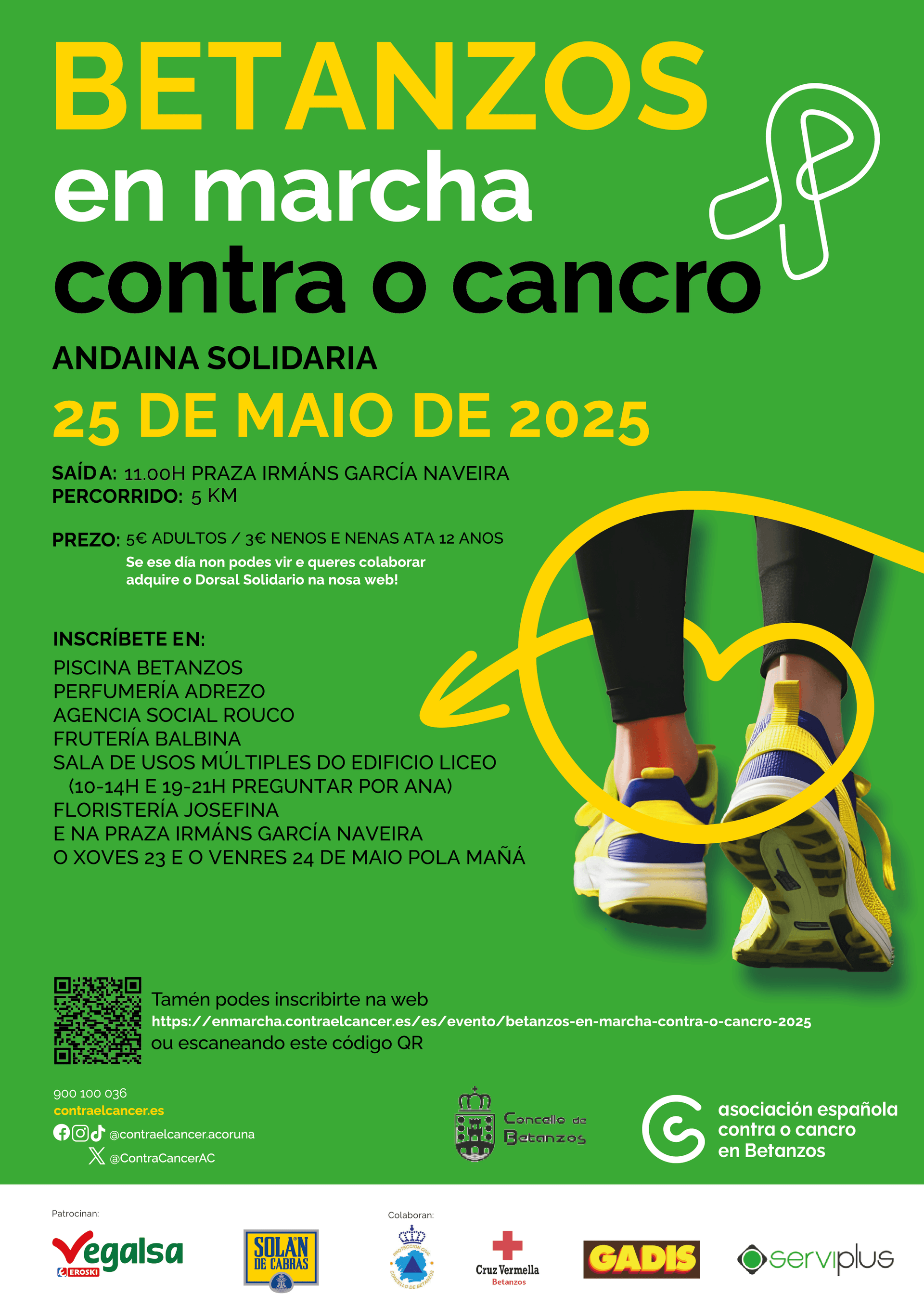 Guía para la andaina solidaria de Betanzos el 31 de mayo