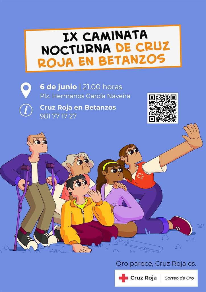 Betanzos se ilumina por la Cruz Roja: La IX Caminata Nocturna