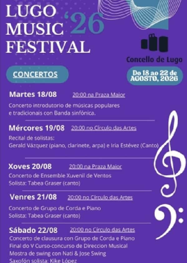 Lugo Music Festival '26: conciertos y final el sábado