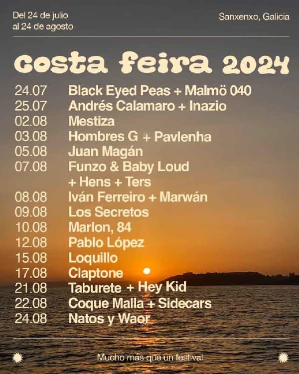 Guía del festival Costa Feira 2026 en Sanxenxo