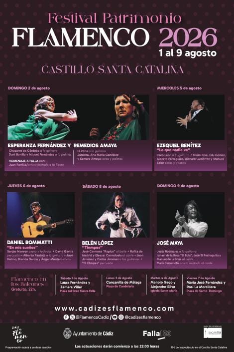 Patrimonio Flamenco 2026: nueve noches de cante en Cádiz