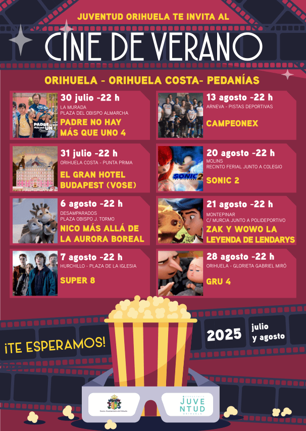 Cine de Verano en Orihuela: 12 películas al aire libre