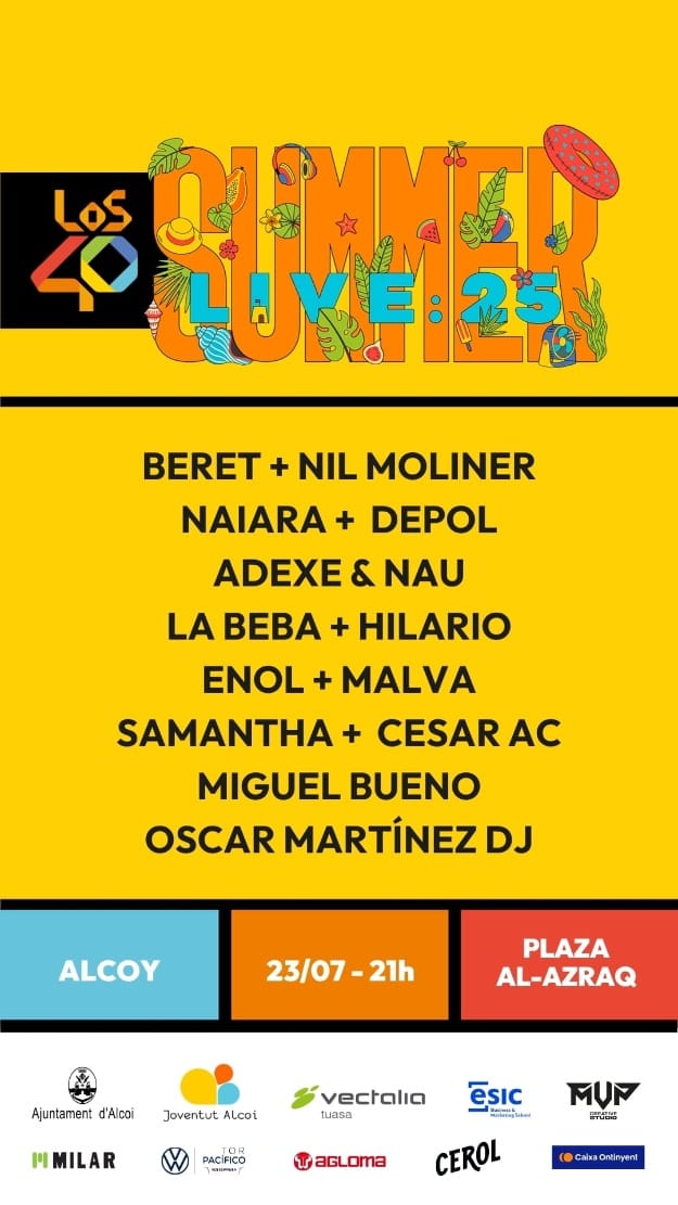 Los 40 Summer Live 2026 llega este jueves a Alcoy