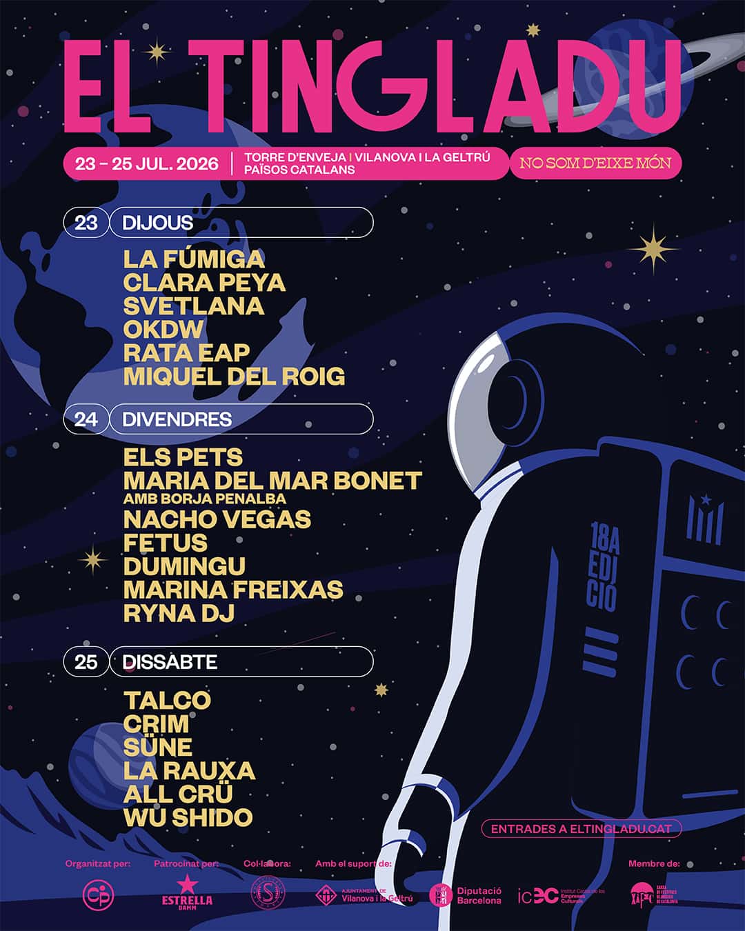 Tingladu 2026: tres días de música catalana en Vilanova
