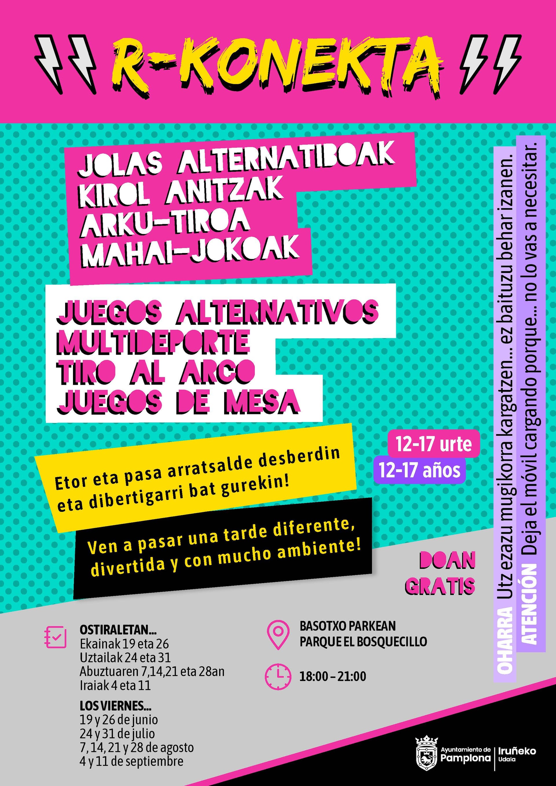 R-Konekta: ocio sin pantallas para adolescentes en Pamplona