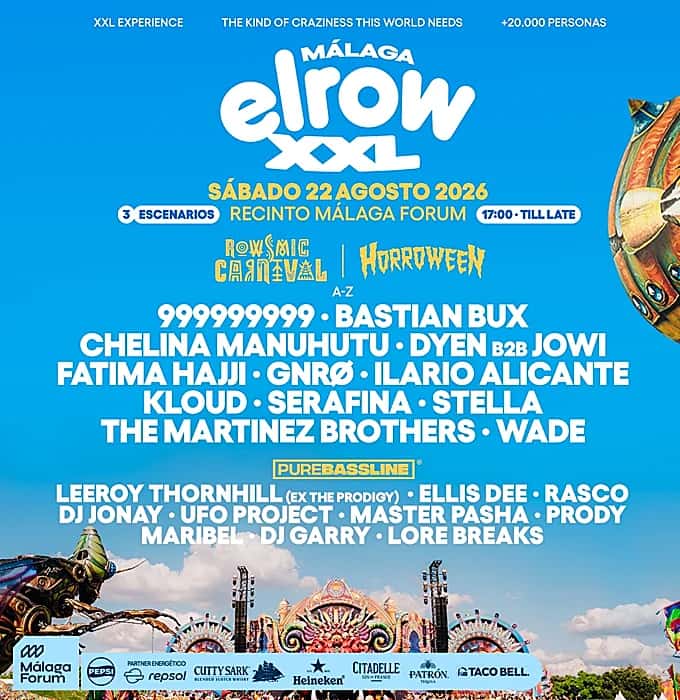 Elrow XXL llega al Málaga Forum el 22 de agosto
