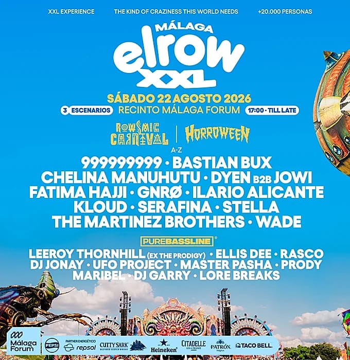 Elrow XXL llega al Málaga Forum el 22 de agosto