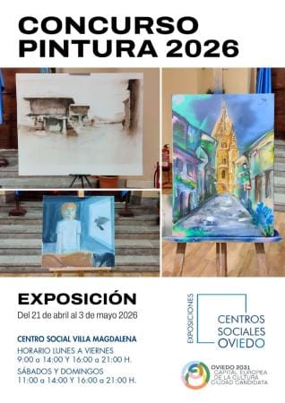 Exposición de las obras participantes en el XII Concurso de Pintura Rápida de Centros Sociales