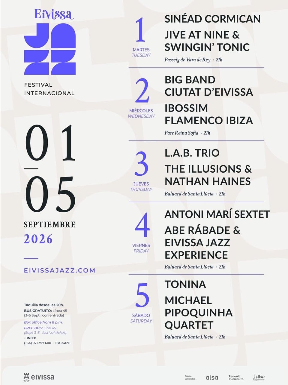 Eivissa Jazz: cartel de la 38ª edición