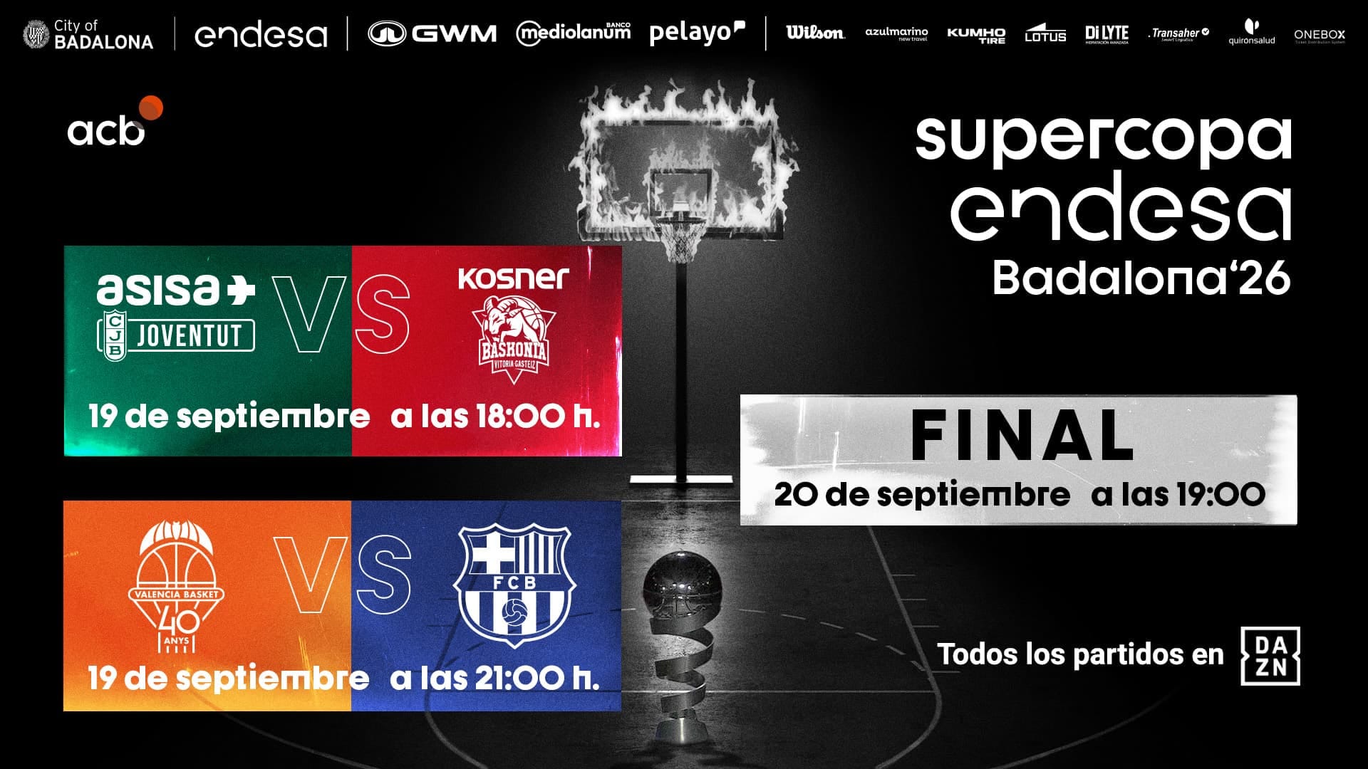 Supercopa Endesa 2026: cruces y horarios en Badalona