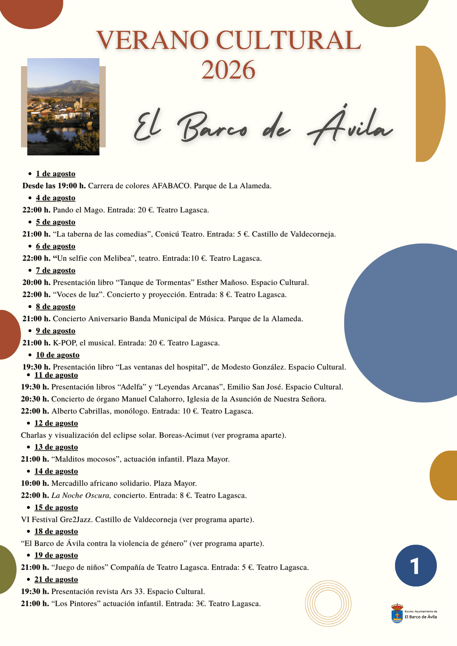 Verano Cultural de El Barco de Ávila: agenda completa
