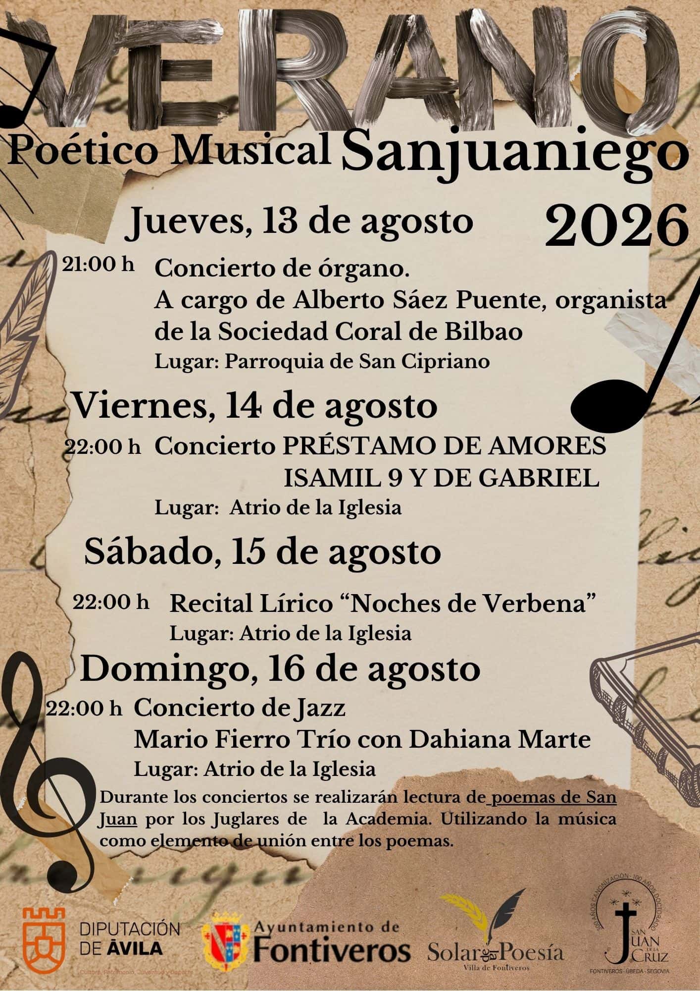 El Verano Poético Musical Sanjuaniego en Fontiveros