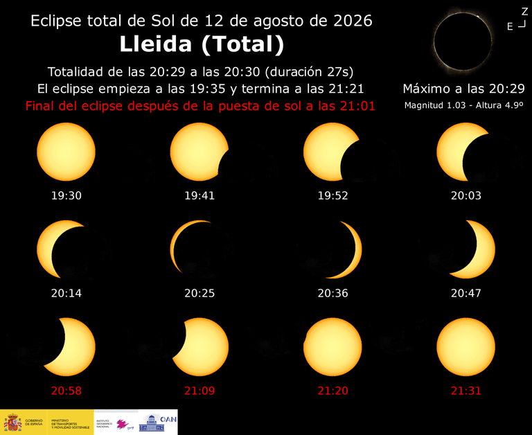 Eclipse solar total del 12 de agosto: dónde verlo en Lleida
