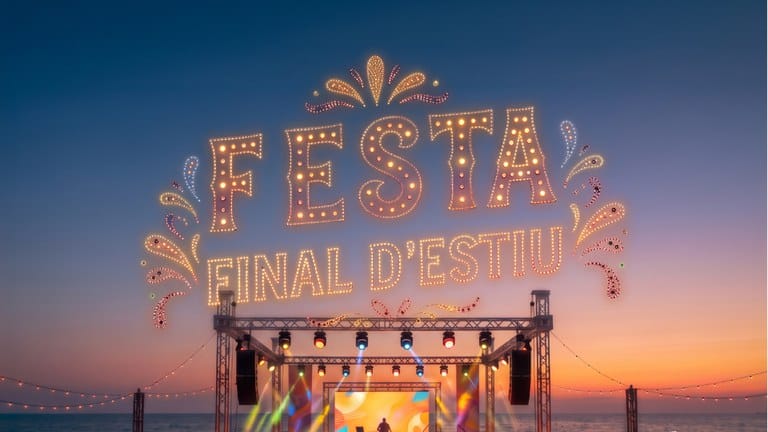 Fiesta de despedida del verano en la playa de Castelldefels