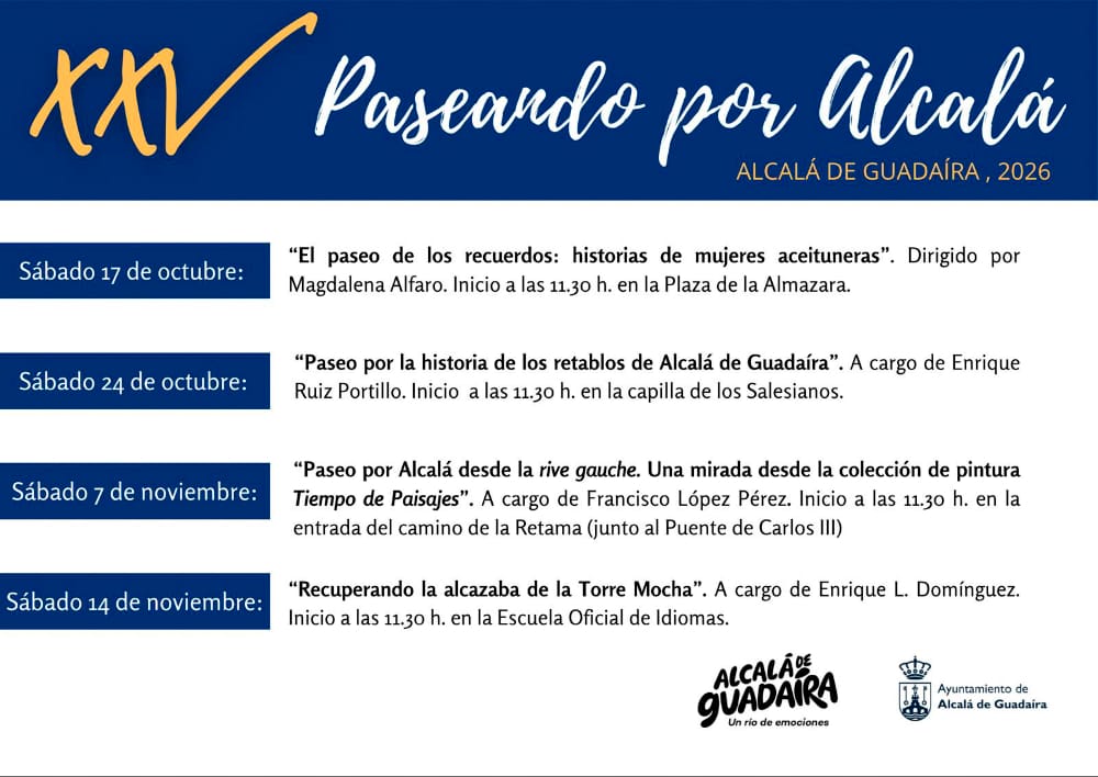 Cuatro rutas gratuitas para redescubrir Alcalá este otoño