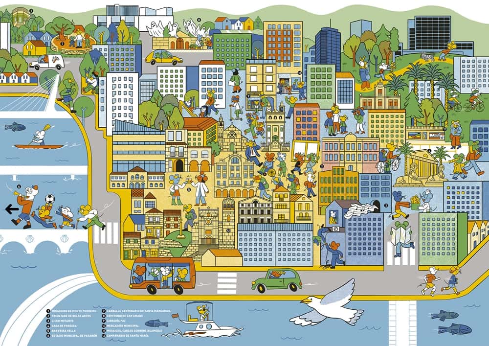 Mapas con alma: la Pontevedra de las ilustradoras