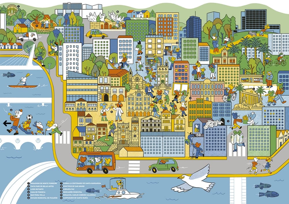 Mapas con alma: la Pontevedra de las ilustradoras