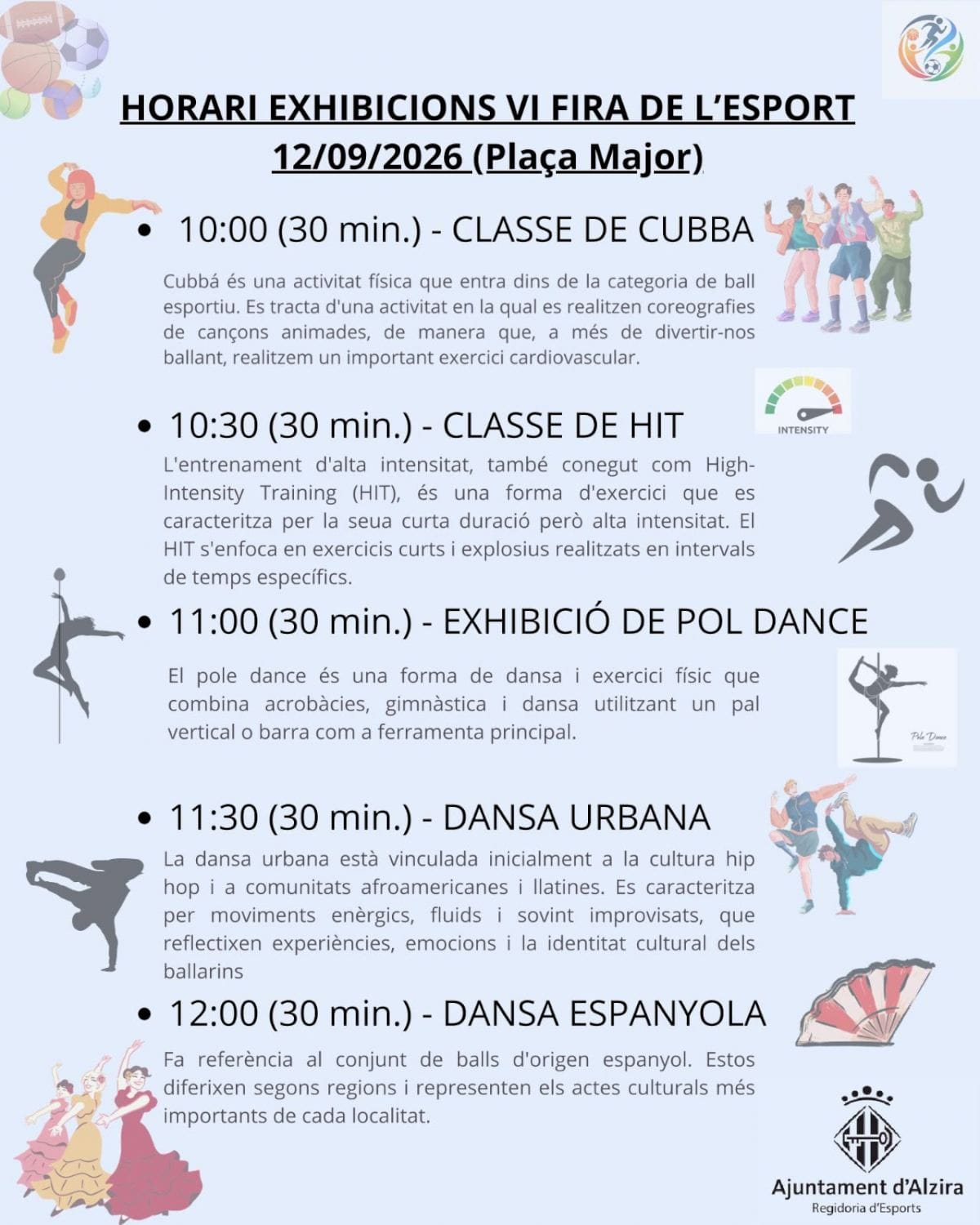 La VI Feria del Deporte ocupa la Plaza Mayor de Alzira