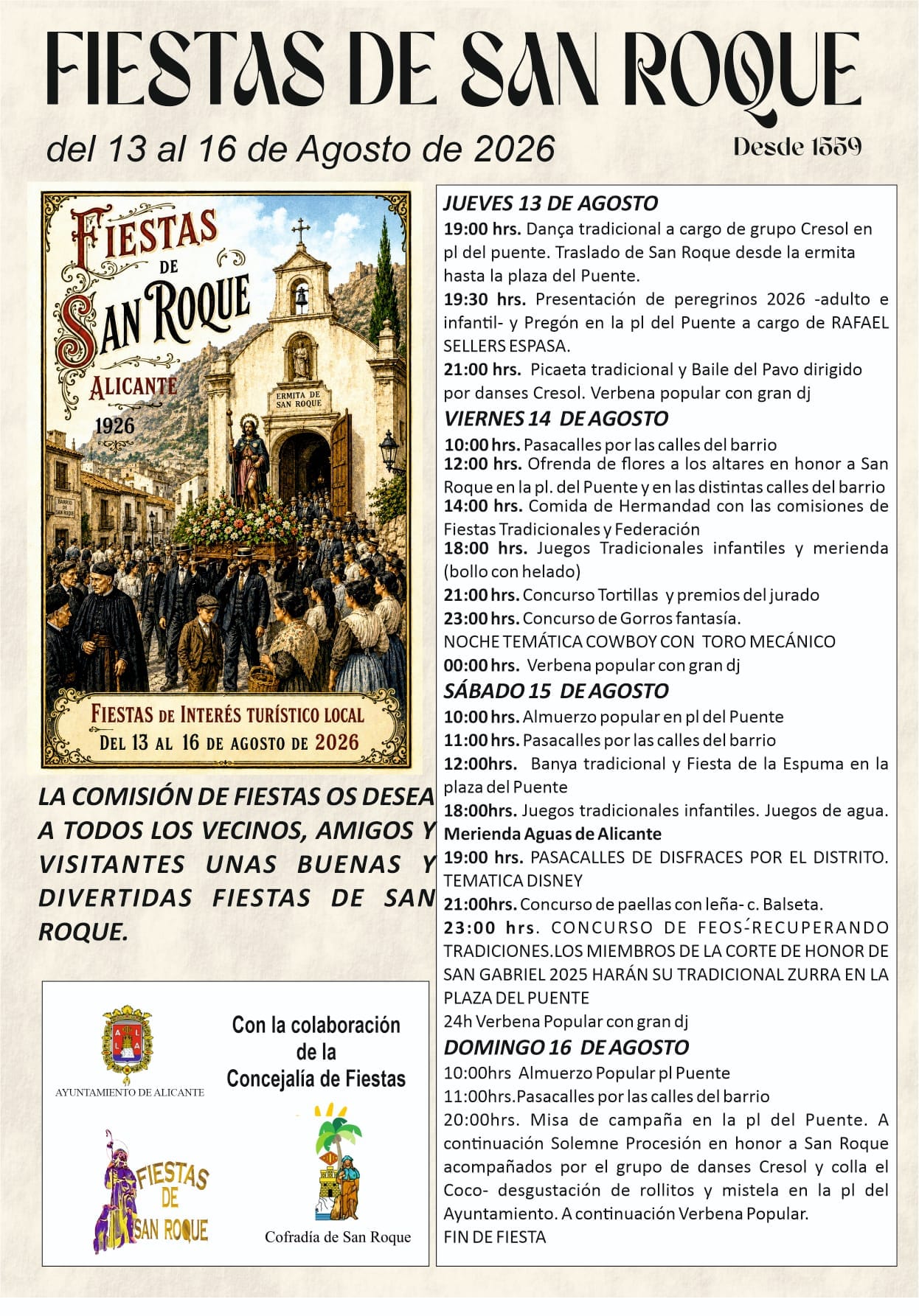 San Roque 2026: cuatro días de fiesta en el barrio