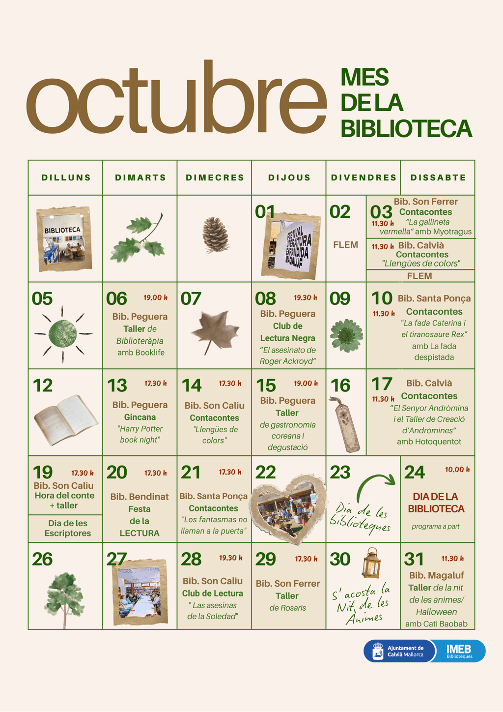 Mes de la Biblioteca en Calvià: actividades gratuitas