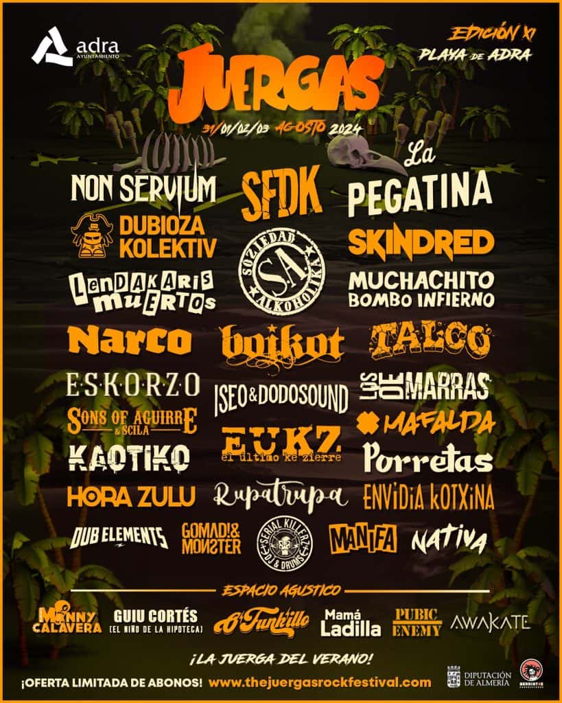 El Juerga's Rock vuelve a Adra del 5 al 8 de agosto