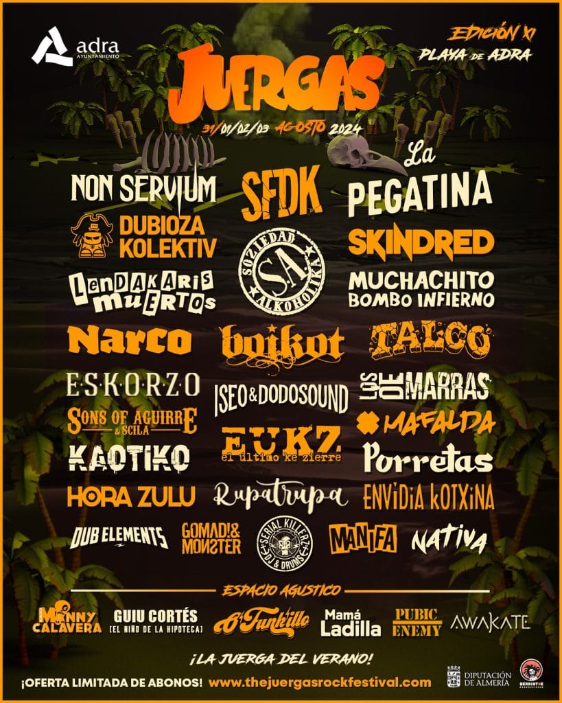 El Juerga's Rock vuelve a Adra del 5 al 8 de agosto