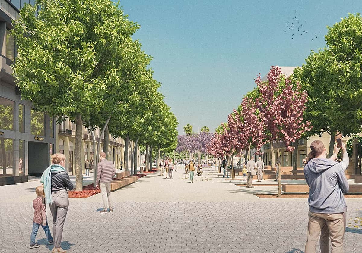La nueva cara del Paseo de Almería y el frente marítimo