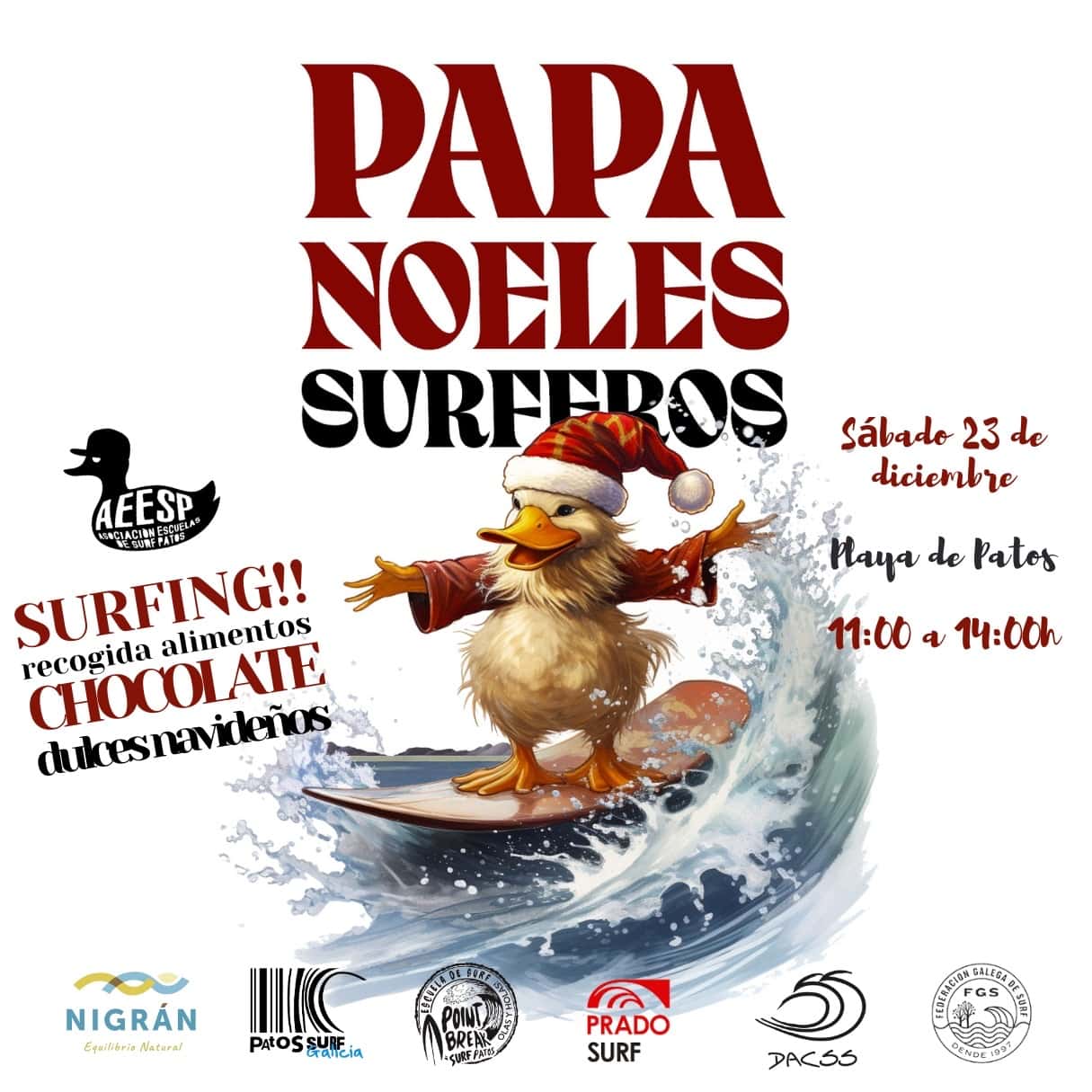 Una Navidad sobre las olas: Papá Noeles Surferos en Nigrán