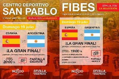 Final del mundial España - Argentina en pantalla grande