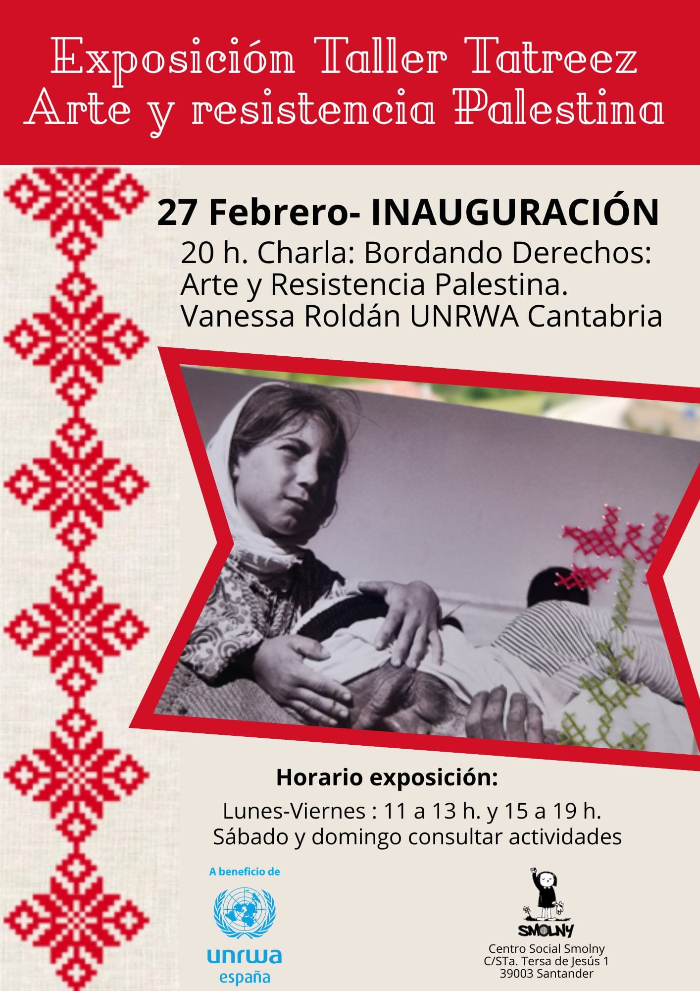 Inauguración de la exposición 'Taller de Tatreez: Arte y resistencia Palestina'