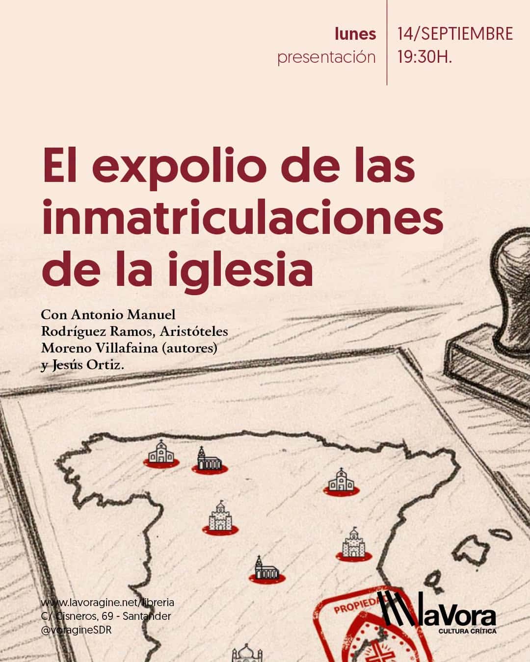 El expolio de las inmatriculaciones de la Iglesia, presentación con los autores
