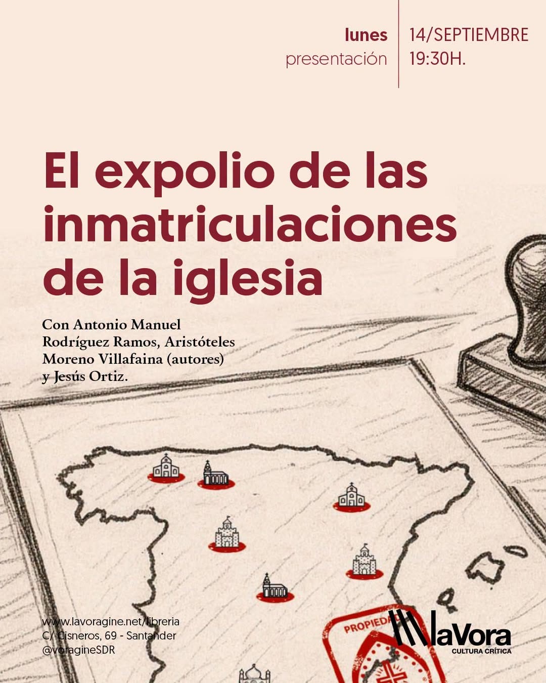 El expolio de las inmatriculaciones de la Iglesia, presentación con los autores