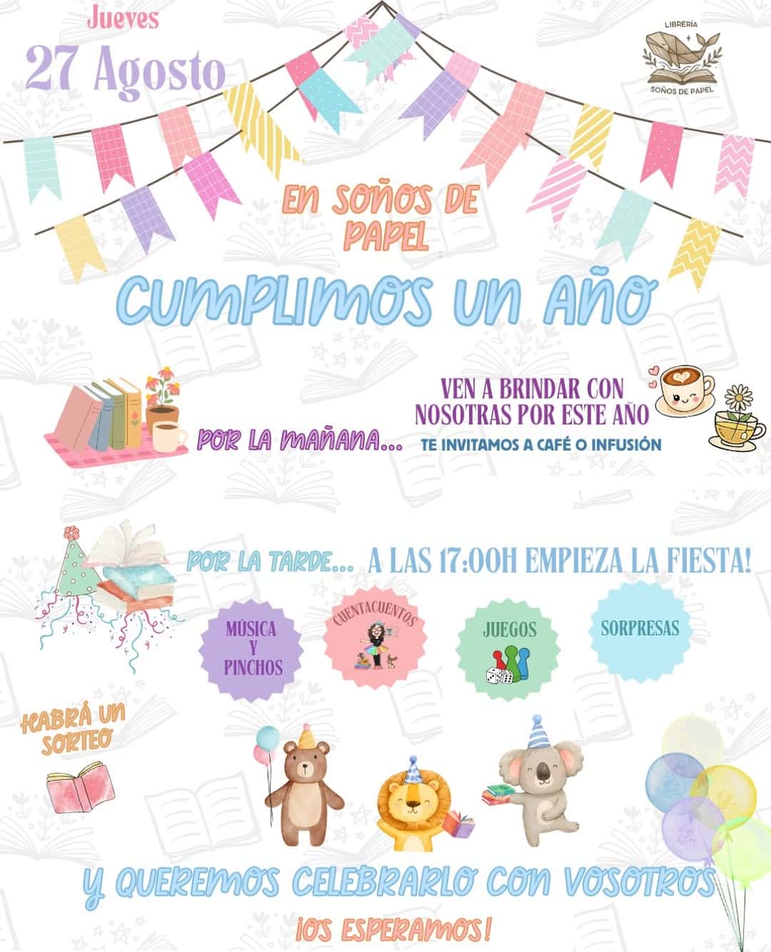 Fiesta aniversario Librería Soños de Papel