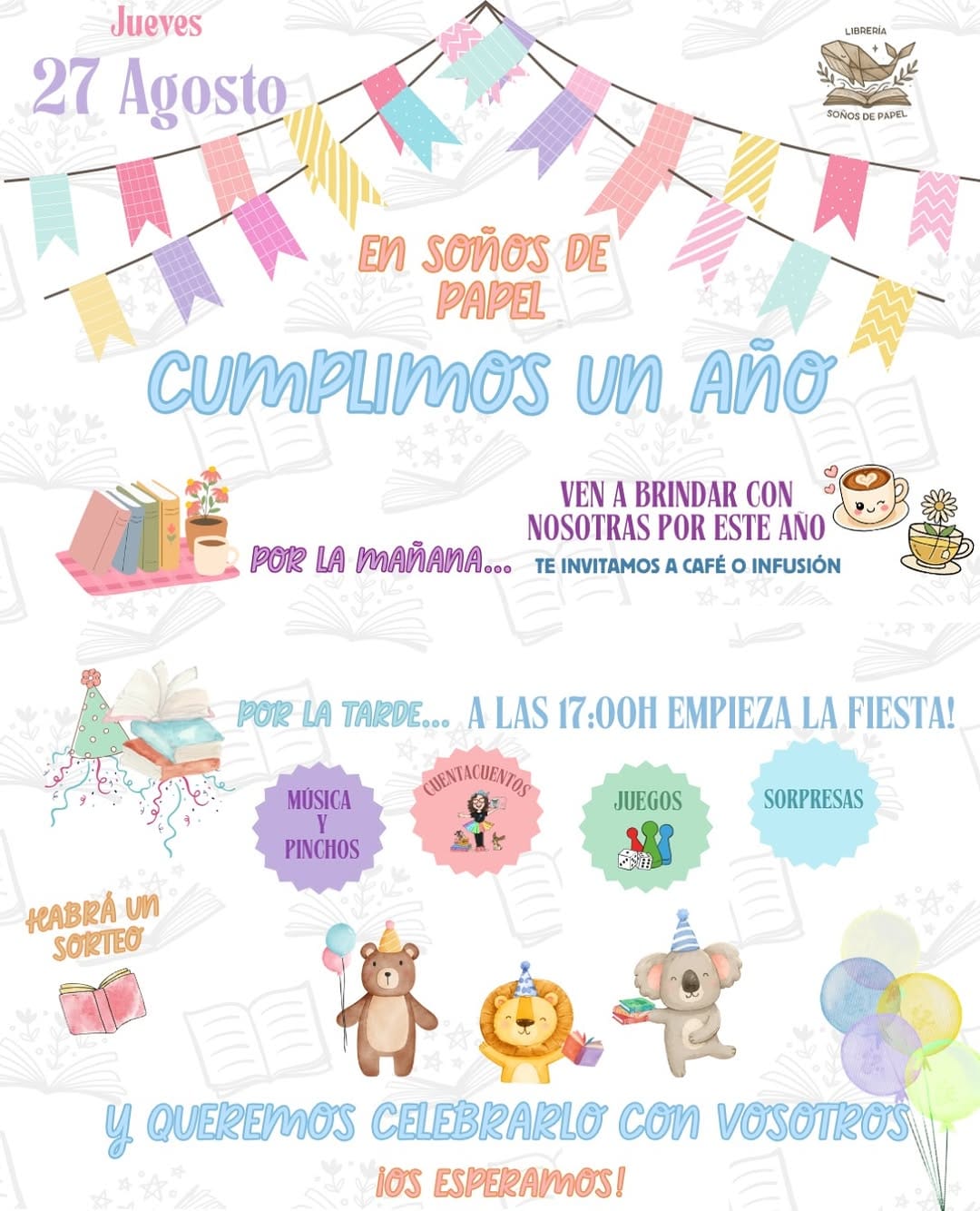 Fiesta aniversario Librería Soños de Papel