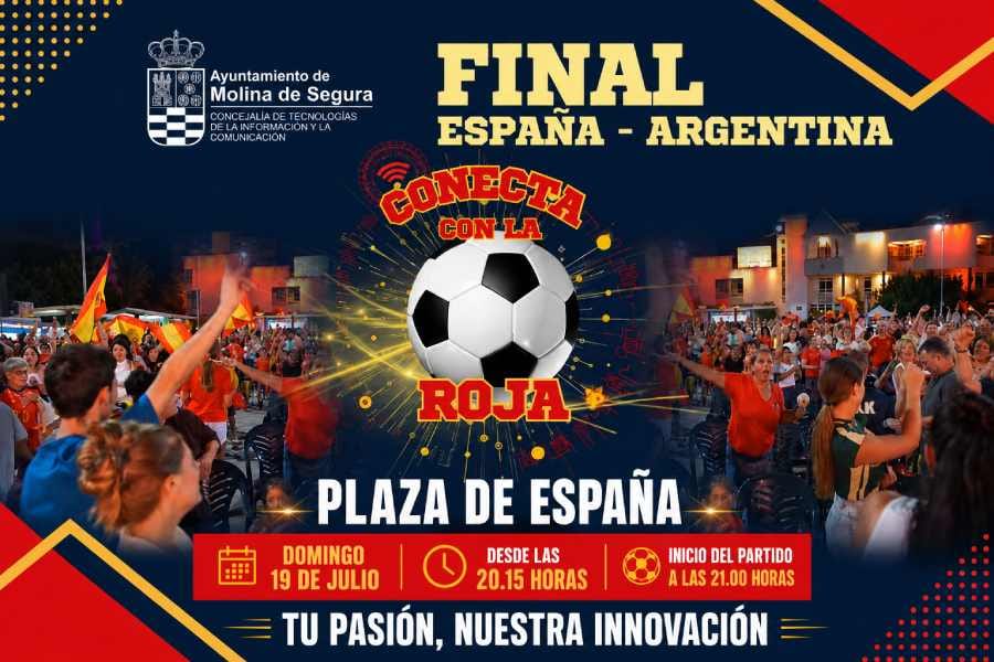 Retransmisión en pantalla gigante de la final España-Argentina del Mundial 2026