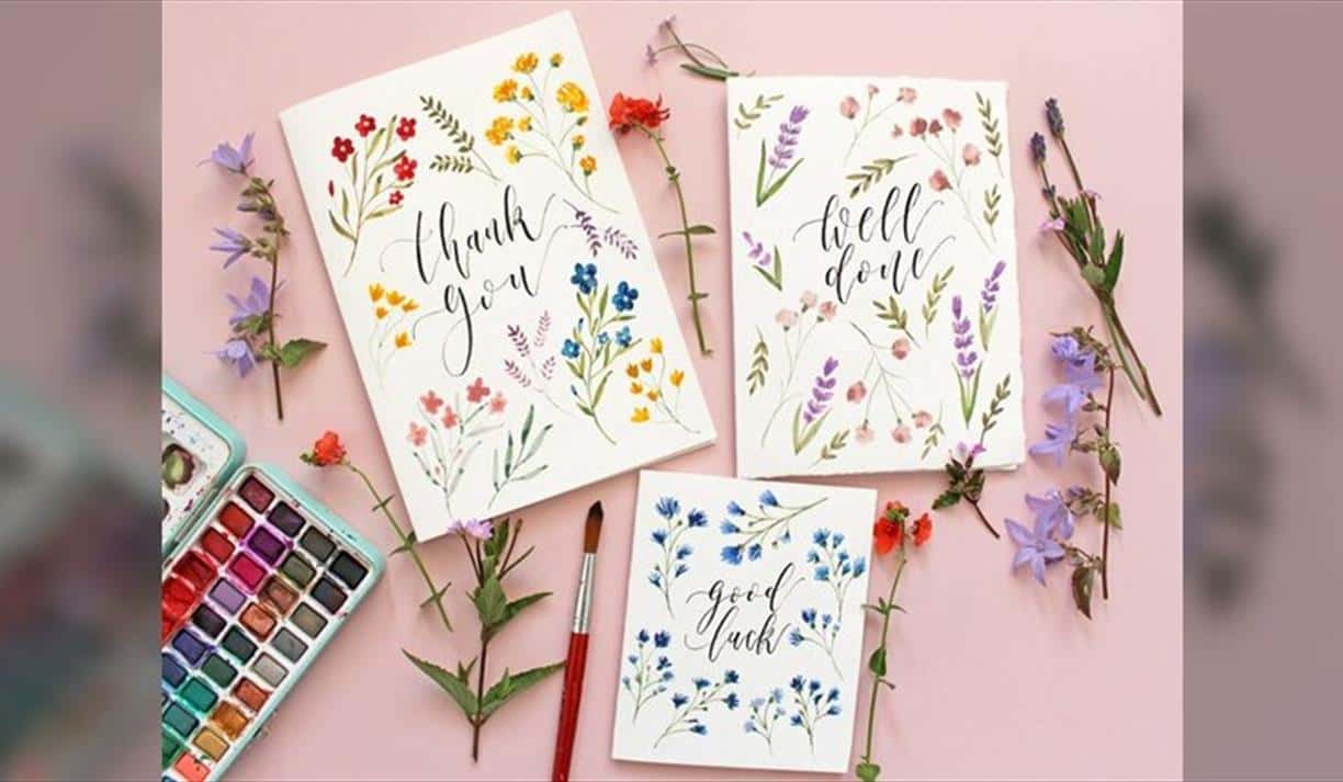 Brush Calligraphy & Watercolour Wildflower Cards Workshop