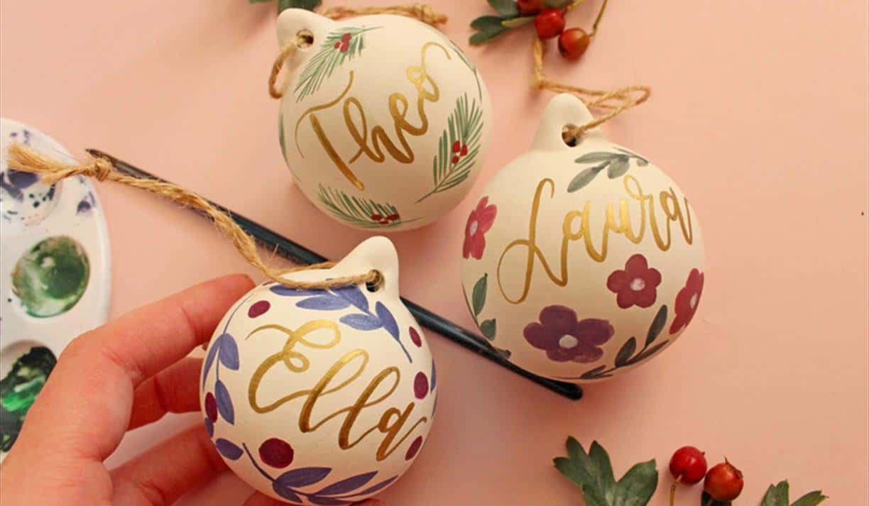 Festive Christmas Bauble Lettering and Painting Workshop