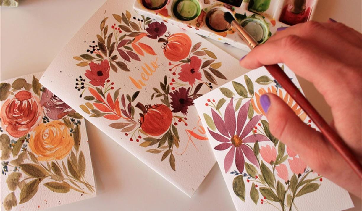 Autumnal Watercolour Floral Cards Workshop
