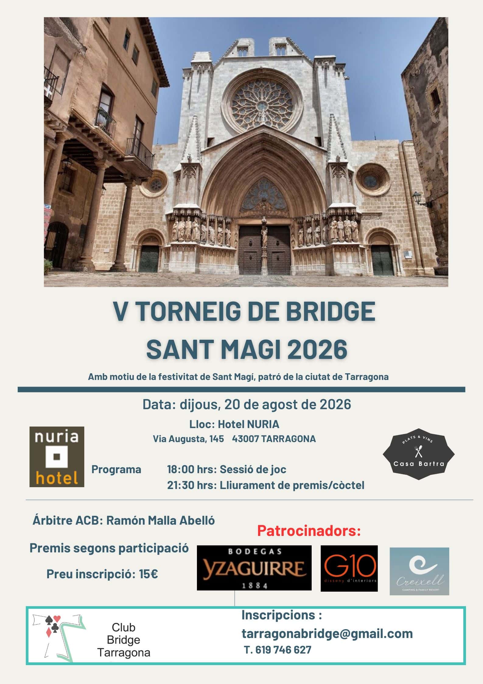 V Torneig de Bridge Sant Magí 2026