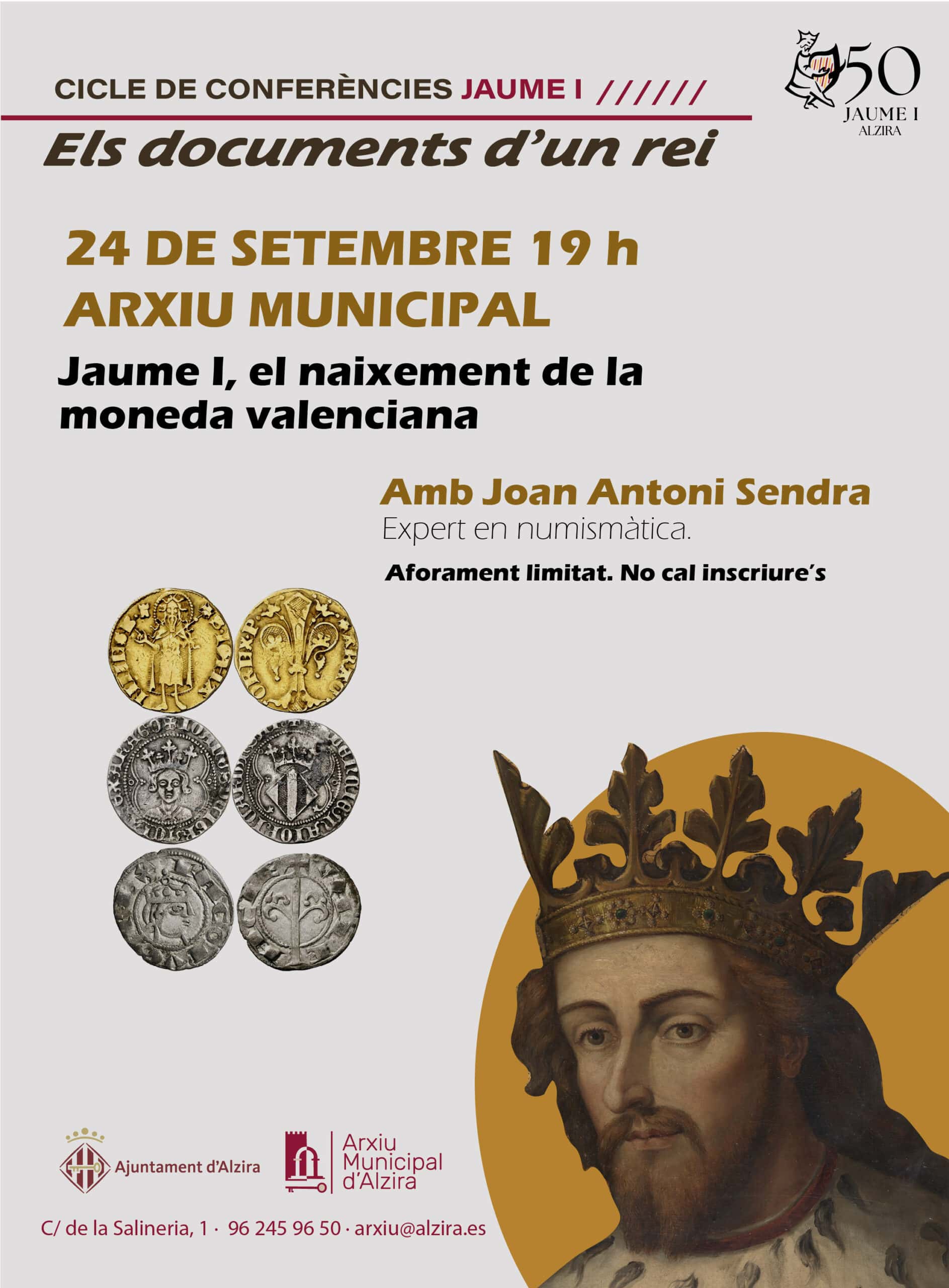 Cicle de conferències Jaume I. Els documents d'un rei - Jaume I, el naixement de la moneda valenciana