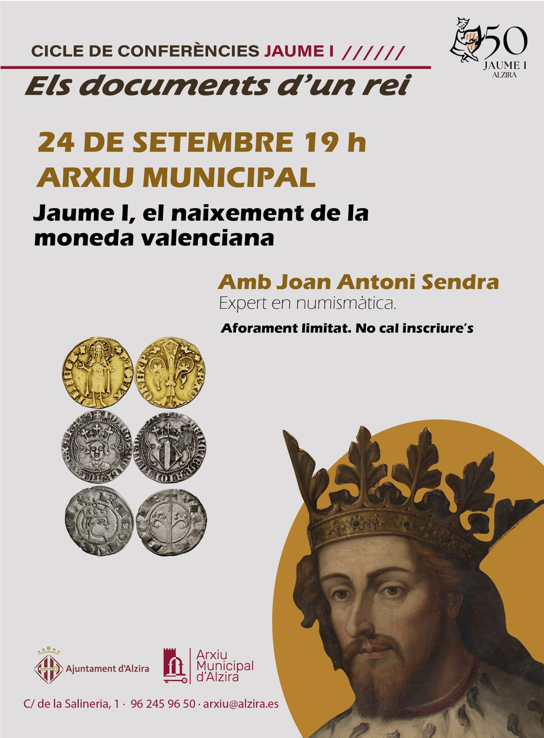 Cicle de conferències Jaume I. Els documents d'un rei - Jaume I, el naixement de la moneda valenciana
