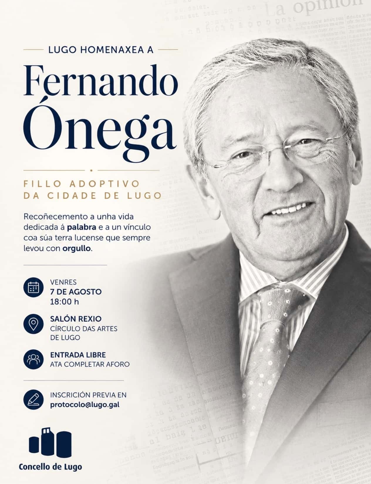 Lugo homenaxea a Fernando Ónega