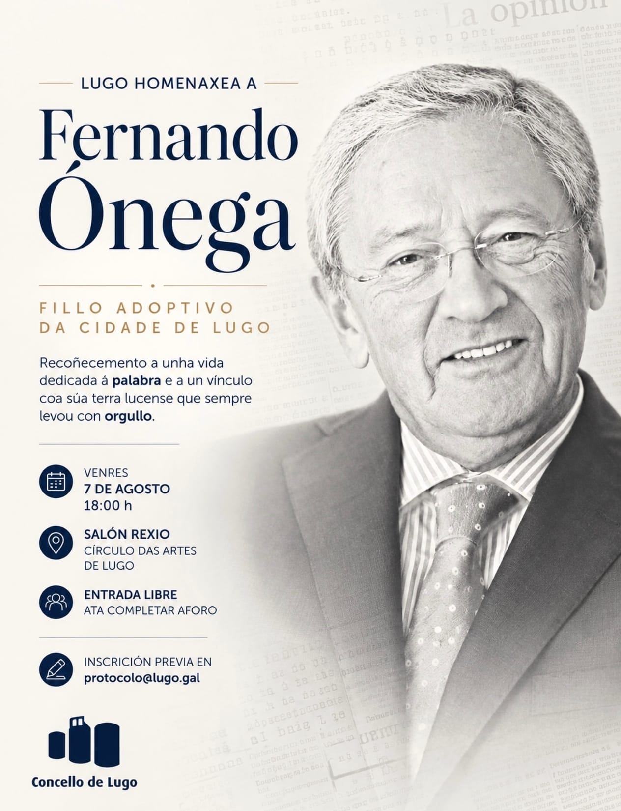 Lugo homenaxea a Fernando Ónega