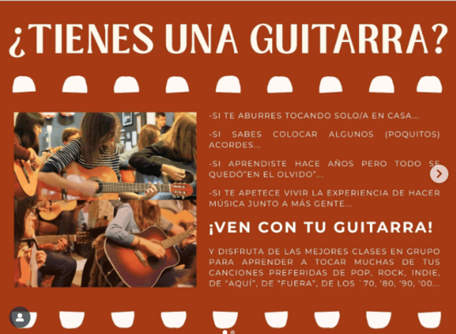 Clases de guitarra en grupo