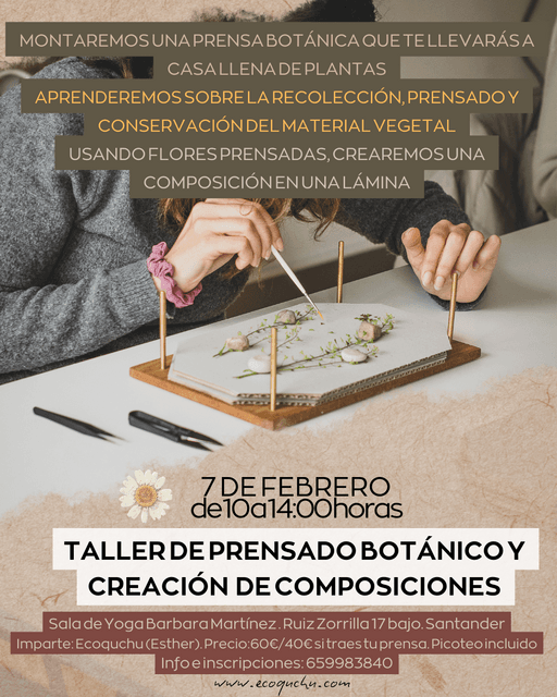 Taller de prensado botánico y creación de composiciones