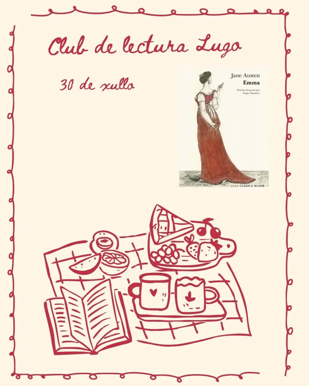 Merenda-picnic literaria para comentar 'Emma'
