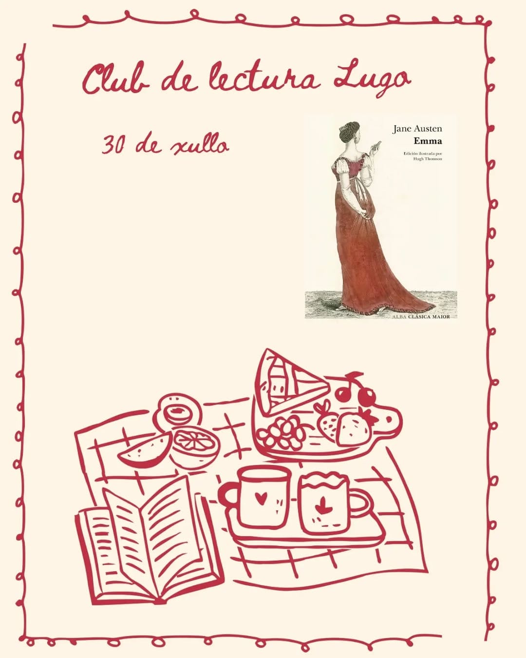 Merenda-picnic literaria para comentar 'Emma'