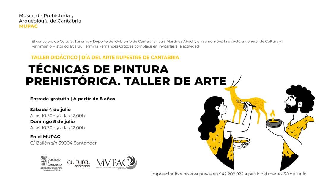 Técnicas de pintura prehistórica. Taller de arte