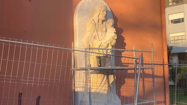Bendición de la nueva escultura de San José